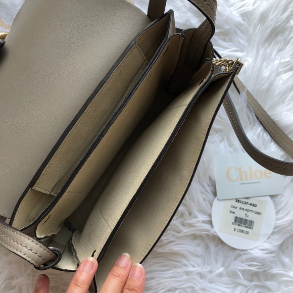 NEW Chloe Small Faye Motty Grey Leather Suede Bag - Picture 2 of 8